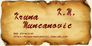 Kruna Munćanović vizit kartica